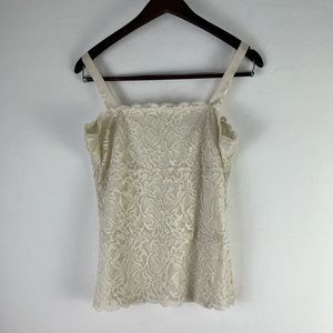 Coldwater Creek Vintage Lace Top Beige Size M